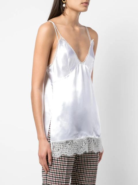 KHAITE Emi lace-hem top - White