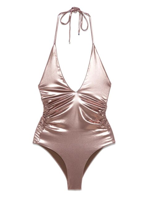 Blumarine laminated swimsuit - Brown