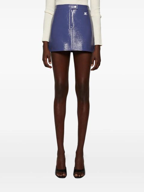 Courrèges logo mini skirt - Blue