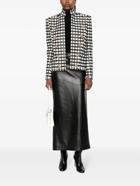 Balmain button-embellished checked jacket - Black - zdjęcie produktu nr 2