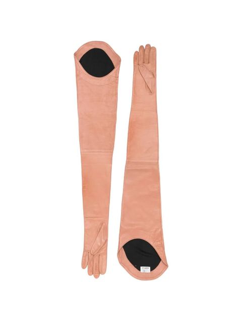 MM6 Maison Margiela stamped leather gloves - Pink