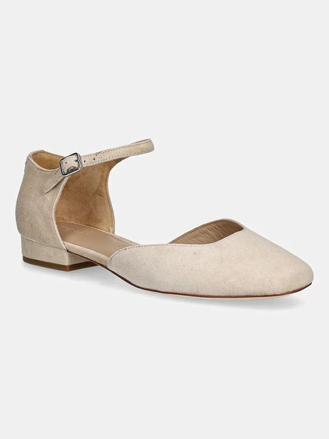 Lauren Ralph Lauren baleriny zamszowe Emellie Mj kolor beżowy 802974359001 - zdjęcie produktu nr 1