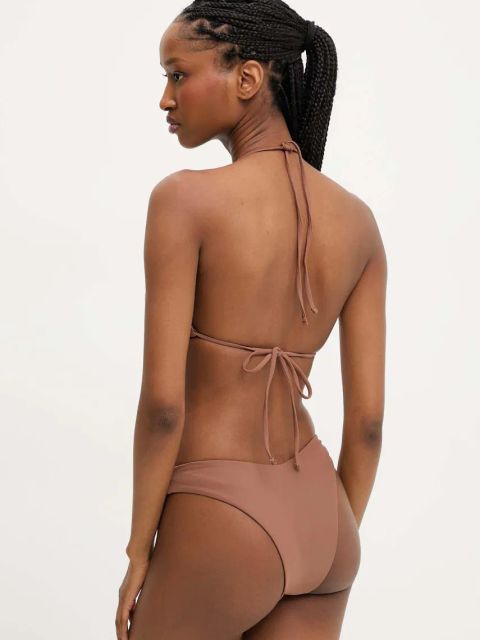 Answear.LAB dwuczęściowy strój kąpielowy i sukienka kolor brązowy lekko usztywniona miseczka