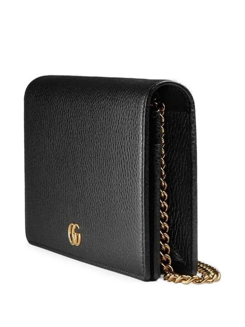 Gucci logo-plaque chain wallet - Black