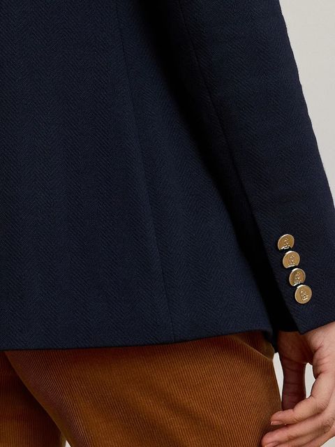 Lauren Ralph Lauren marynarka kolor granatowy jednorzędowa gładka 200980021 - zdjęcie produktu nr 2