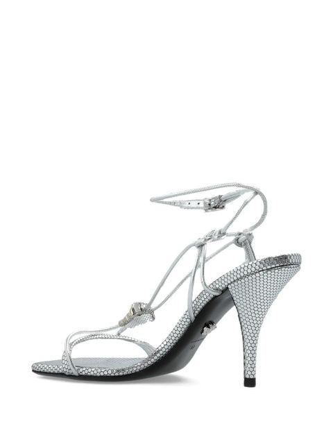Versace 85mm La Medusa lace-up sandals - 1E01P - 1E01P Silver Palladium