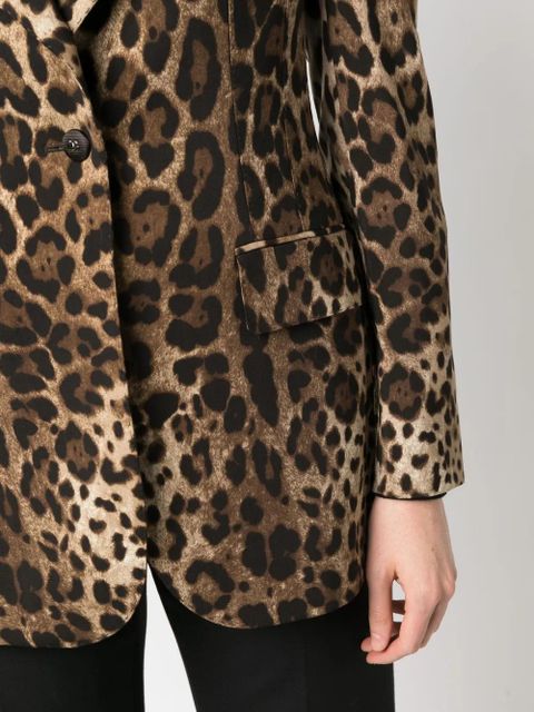 Dolce & Gabbana leopard-print single-breasted blazer - Black