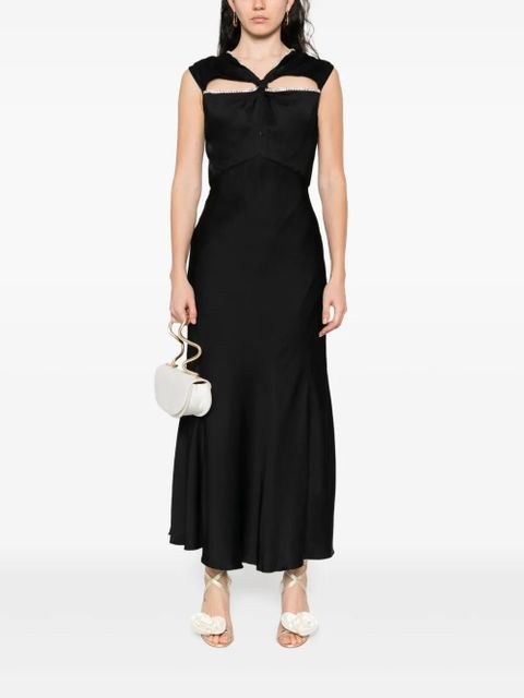 SANDRO rhinestone-embellished maxi dress - Black