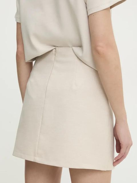 Answear.LAB spódnicospodnie kolor beżowy gładkie high waist - zdjęcie produktu nr 2