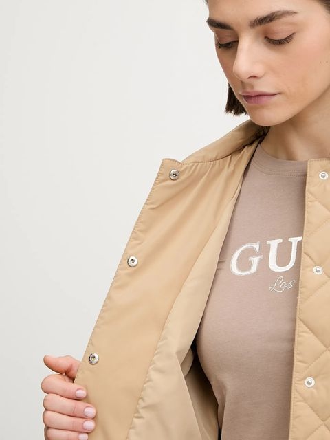 Guess kurtka BIANCA kolor beżowy przejściowa V5YL13 WHE92
