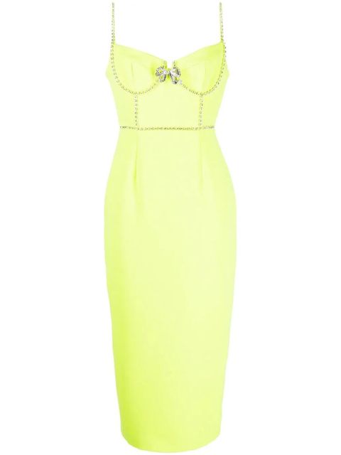 Self-Portrait rhinestone-embellished midi-dress - Yellow - zdjęcie produktu nr 1