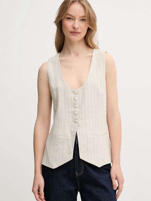 Hoss Intropia kamizelka z domieszką lnu