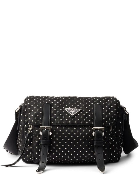 Prada studded Re-Nylon shoulder bag - Black - zdjęcie produktu nr 1