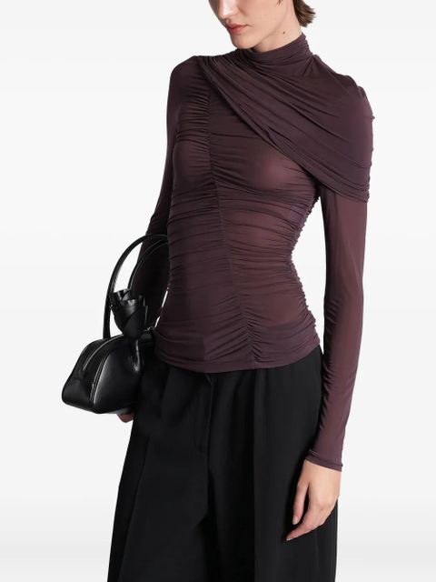 Magda Butrym ruched cape-effect top - Red - zdjęcie produktu nr 2