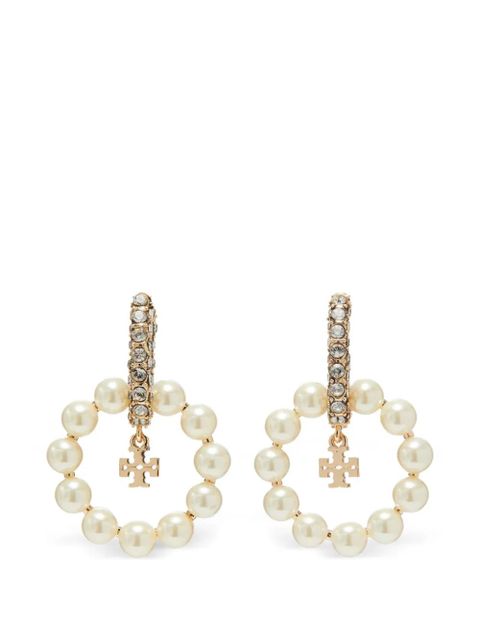 Tory Burch Moondance pearl hoop earrings - Gold - zdjęcie produktu nr 1