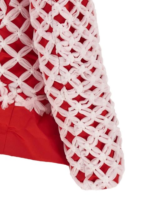 Comme Des Garçons tulle-weave asymmetric blazer - Red