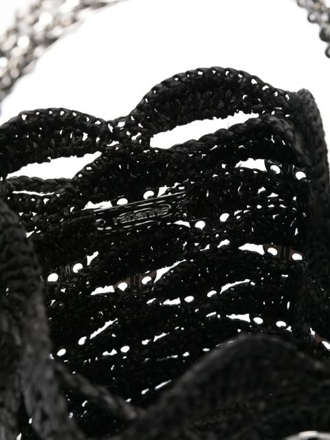 Rabanne raffia bucket bag - Black