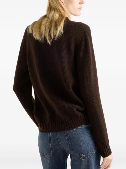 Prada logo crew-neck sweater - Brown - zdjęcie produktu nr 2