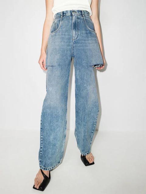Maison Margiela distressed straight-leg jeans - Blue - zdjęcie produktu nr 2