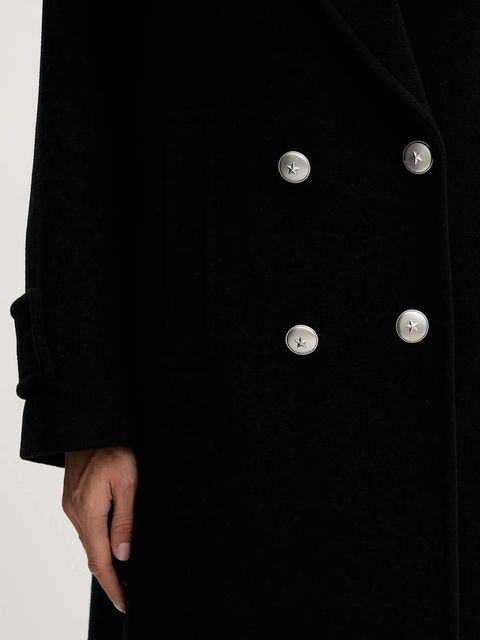 Pinko płaszcz z dodatkiem wełny kolor czarny 105770 A2SM