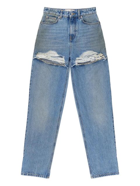 AREA fray-detail cotton trousers - Blue - zdjęcie produktu nr 1