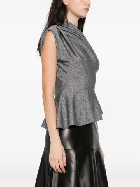 KHAITE one-shoulder ruffled top - Grey - zdjęcie produktu nr 2