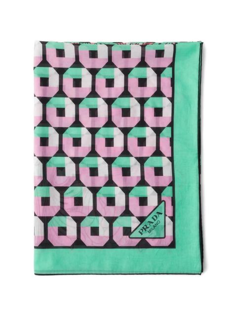 Prada Printed cotton beach sarong - Green - zdjęcie produktu nr 2