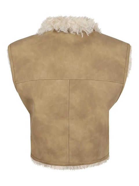 ISABEL MARANT trimmed sleeveless faux-fur waistcoat - Neutrals