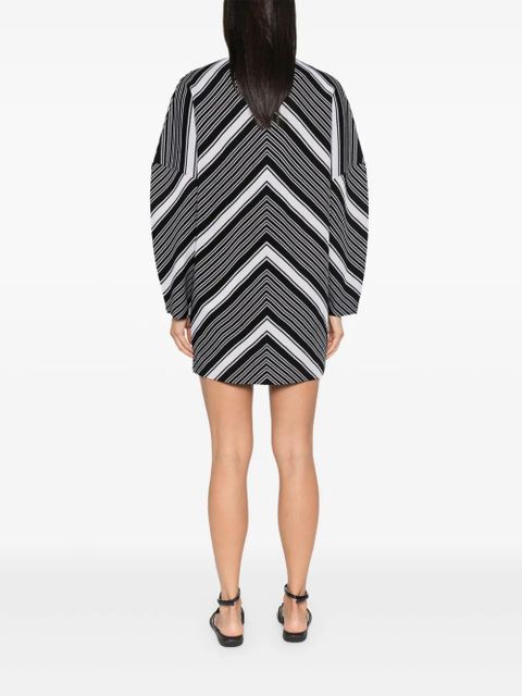 Missoni plunging V-neck oversized-sleeve mini dress - Black