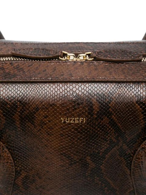 Yuzefi Brioche leather shoulder bag - Brown