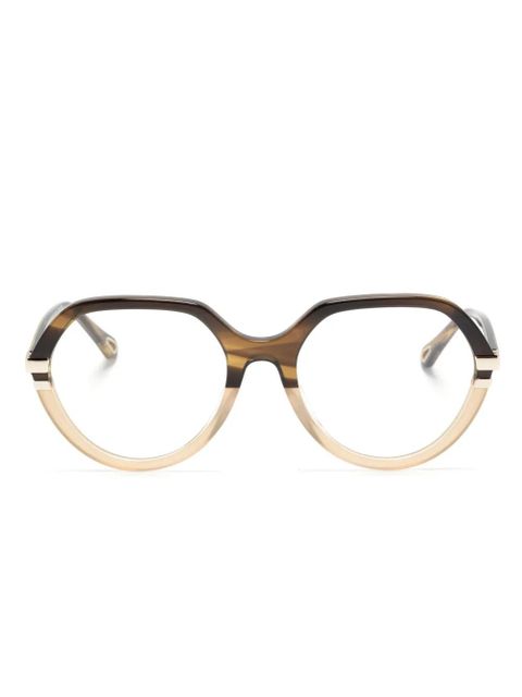 Chloé Eyewear two-tone marbled glasses - Brown - zdjęcie produktu nr 1