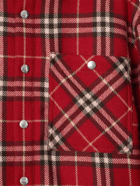 Burberry check wool shirt - Red