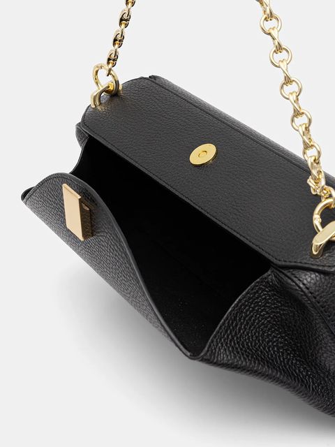 Yuzefi torebka skórzana OYSTER kolor czarny YUZCO-HB-OYC-L034