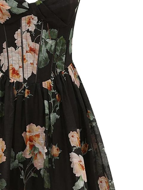 ZIMMERMANN floral-print midi dress - Black - zdjęcie produktu nr 2