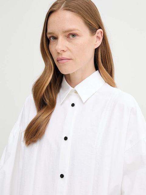 AERON koszula HALEY damska kolor beżowy relaxed z kołnierzykiem klasycznym SH191471