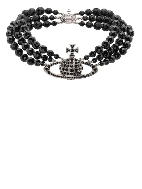Vivienne Westwood Messaline Orb three-row chocker - Black - zdjęcie produktu nr 1
