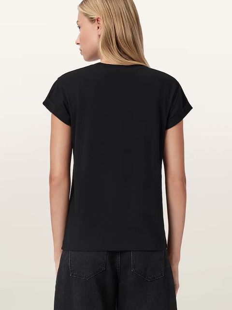 AllSaints t-shirt bawełniany LENA damski kolor czarny W021JD - zdjęcie produktu nr 2