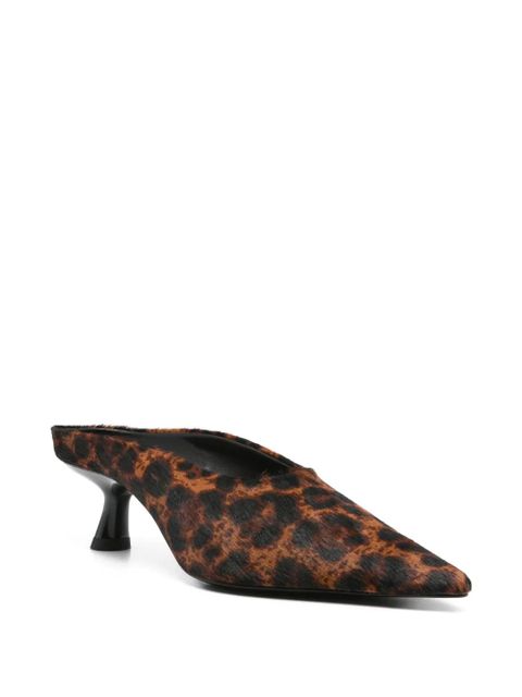 Simon Miller leather heeled mules - Brown