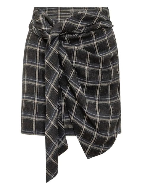 ISABEL MARANT knot plaid kimia-gd skirt - Black - zdjęcie produktu nr 1
