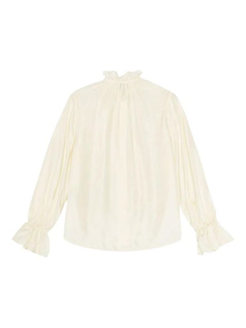 GANNI ruffled-cuff blouse - Neutrals - zdjęcie produktu nr 2