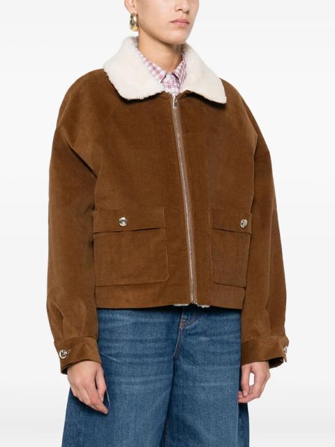 Maje shearling-collar jacket - Brown - zdjęcie produktu nr 2
