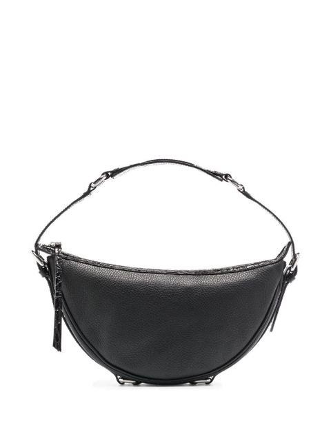 BY FAR grained-leather curved shoulder bag - Black - zdjęcie produktu nr 1