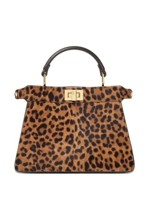 FENDI petite Peekaboo ISeeU leopard-print tote bag - Brown - zdjęcie produktu nr 1