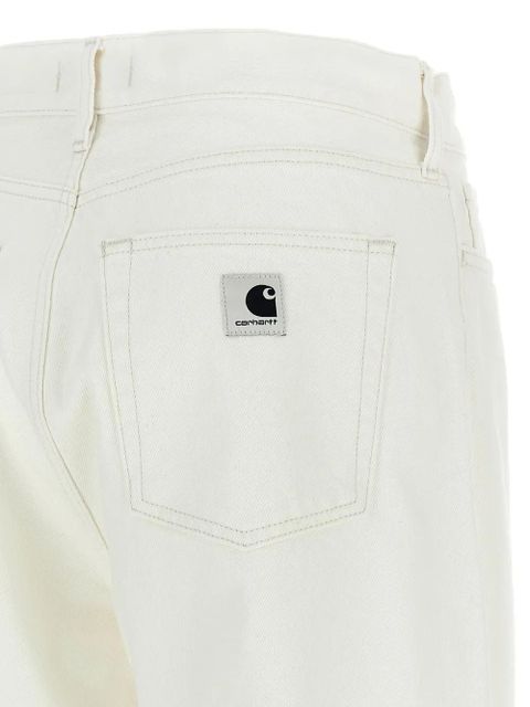 Carhartt WIP logo-patch cotton jeans - White