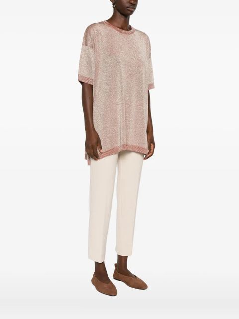 Missoni metallic-effect side-split top - Red