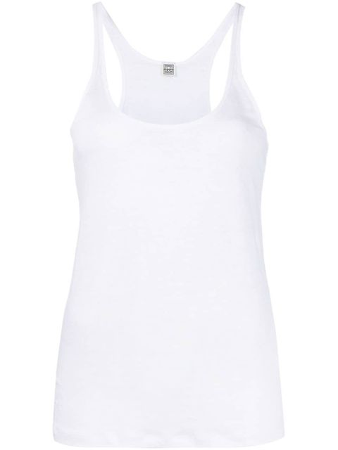 TOTEME linen racerback tank top - White