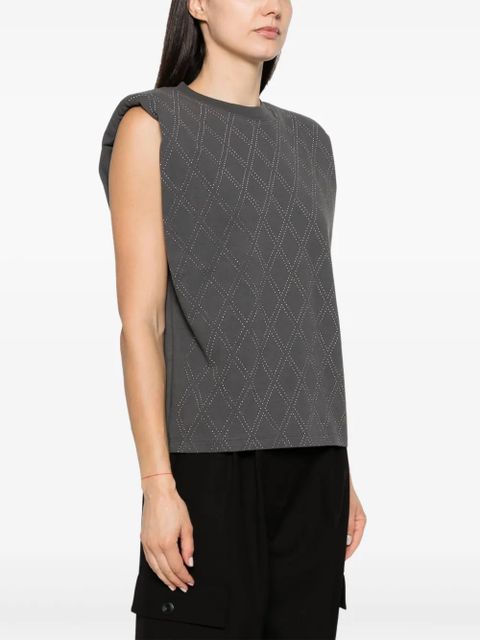 Golden Goose studded cotton T-shirt - Grey