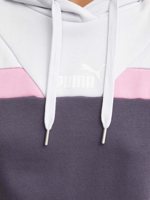 Puma bluza damska kolor fioletowy z kapturem wzorzysta 681647