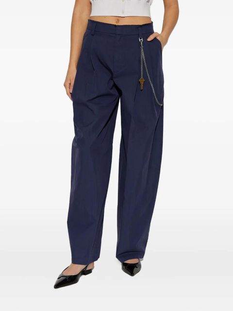 Alexander Wang pleated chain-detail trousers - Blue