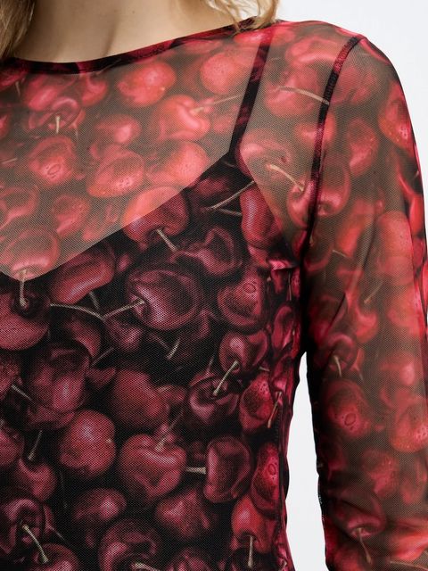 Never Fully Dressed sukienka Cherry Mesh Soho kolor bordowy maxi dopasowana NFDDR3167